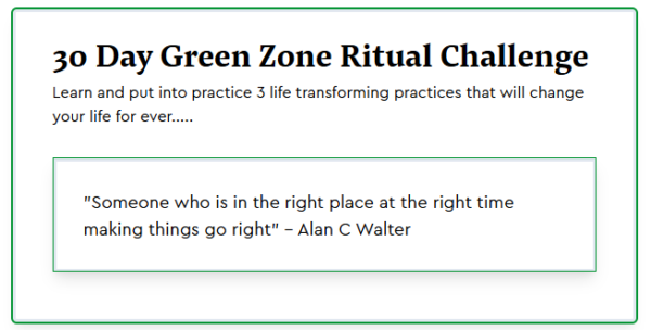 Free Resource:  Green Zone Daily Challenge